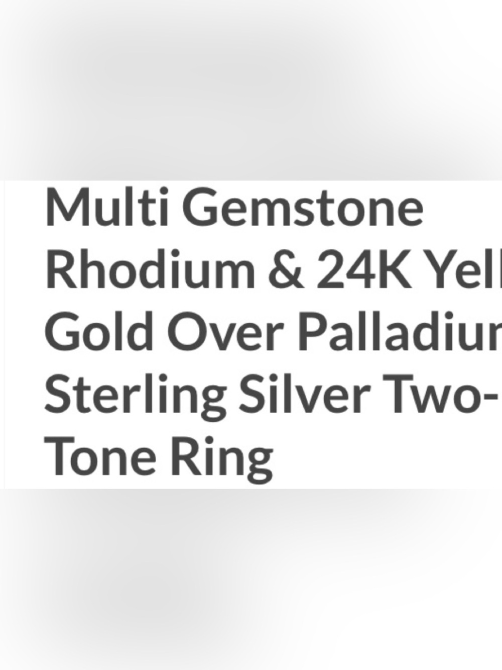 Multi-Gemstone Two-Tone Sterling Silver and 24K Yellow Gold Ring